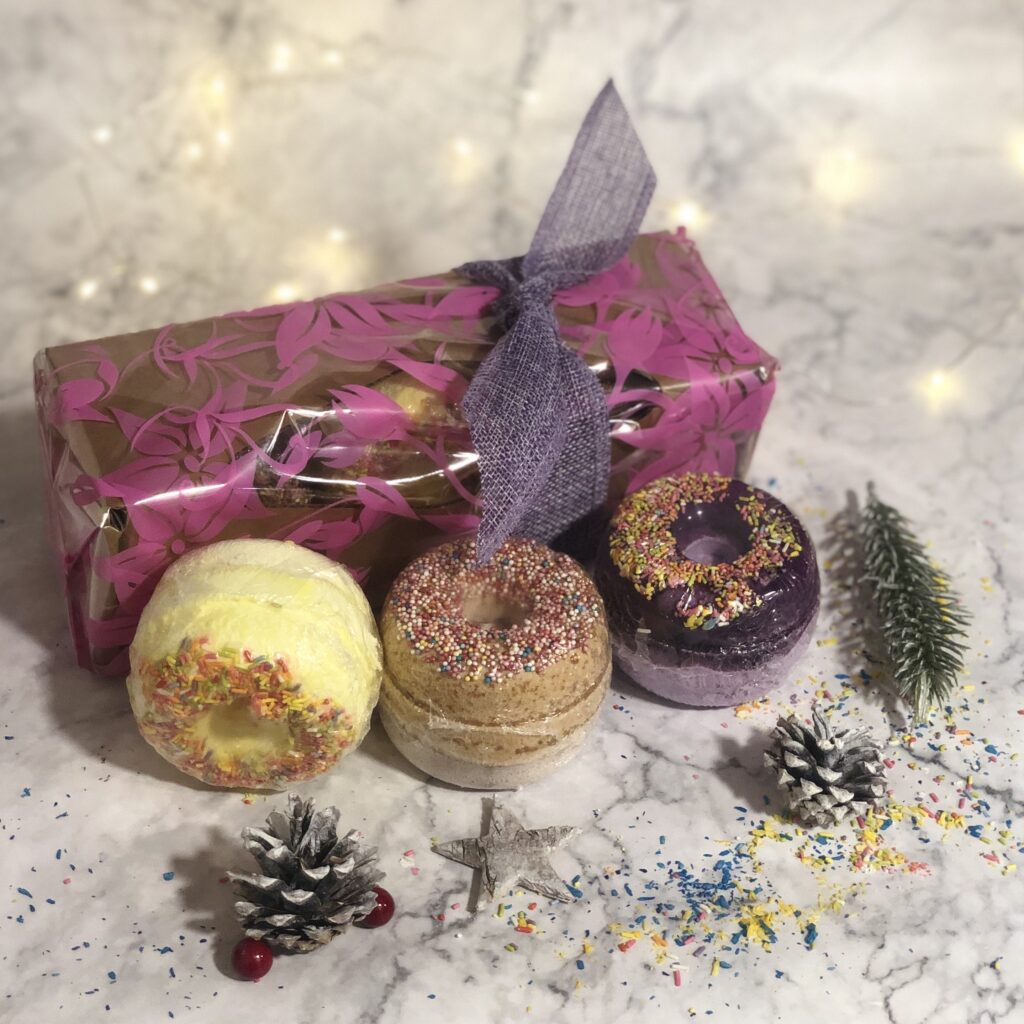Set Of 3 Donut Bath Bombs Gift Pack Mix 2