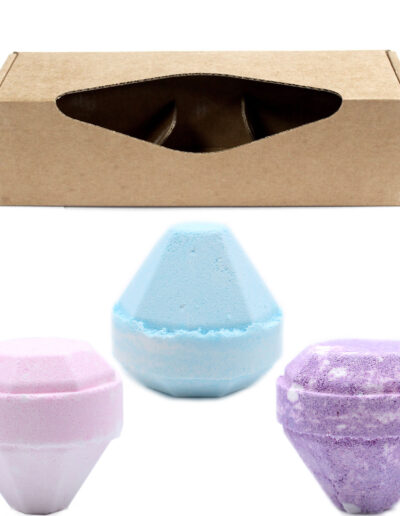 Set Of 3 Gemstone Bath Bombs Gift Pack Mix 1
