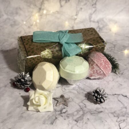Set Of 3 Gemstone Bath Bombs Gift Pack Mix 2
