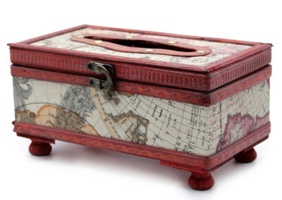 Tissue Box Old Map with Legs