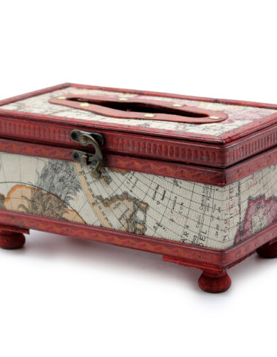 Tissue Box Old Map with Legs