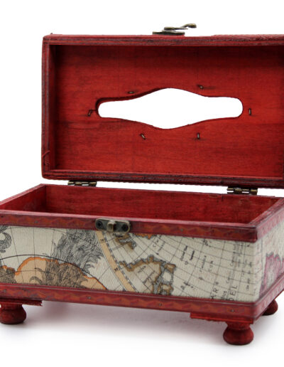 Tissue Box Old Map with Legs