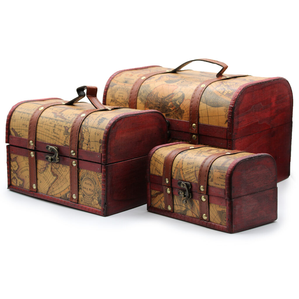 Old Map Chest – Set of 3