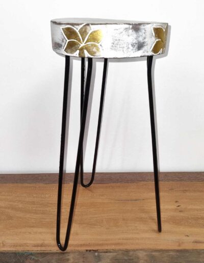 Albasia Wood Plant Stand - Whitewash