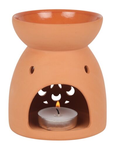 Floral Cutout Terracotta Effect Oil Burner