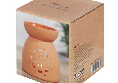 Floral Cutout Terracotta Effect Oil Burner