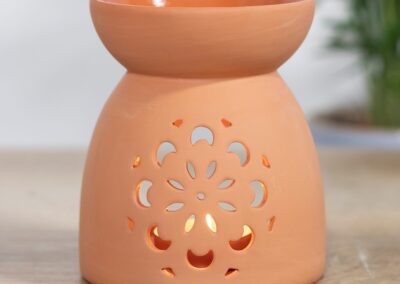 Floral Cutout Terracotta Effect Oil Burner
