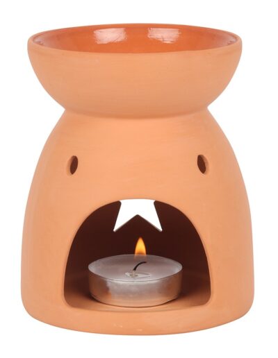 Star Cutout Terracotta Effect Oil Burner
