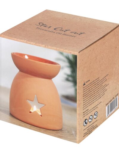 Star Cutout Terracotta Effect Oil Burner