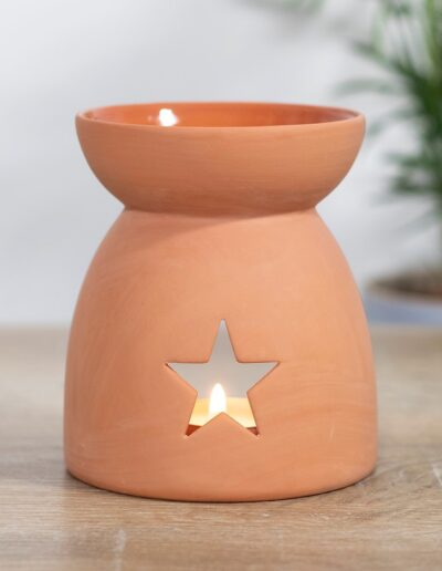 Star Cutout Terracotta Effect Oil Burner
