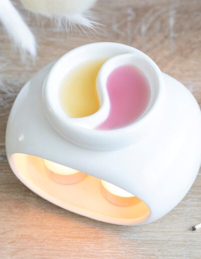 Off White Double Ceramic Oil Burner