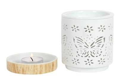 Matte Ceramic Butterfly Oil Burner