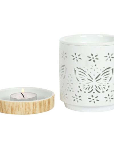 Matte Ceramic Butterfly Oil Burner