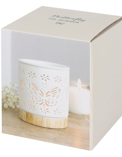 Matte Ceramic Butterfly Oil Burner
