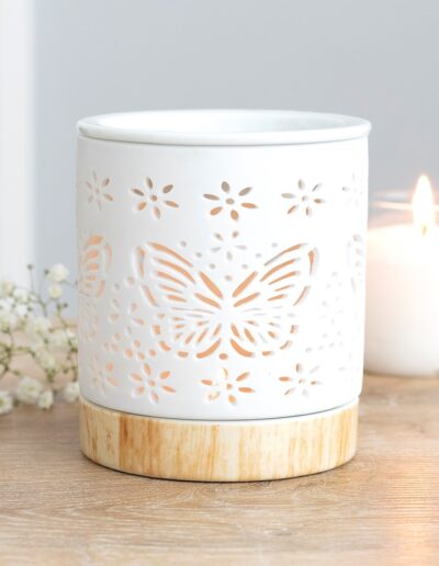 Matte Ceramic Butterfly Oil Burner