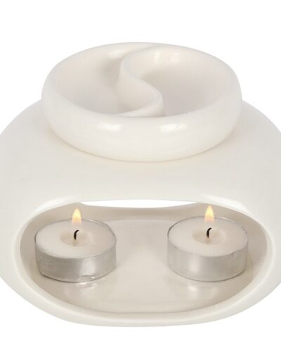 Off White Double Ceramic Oil Burner