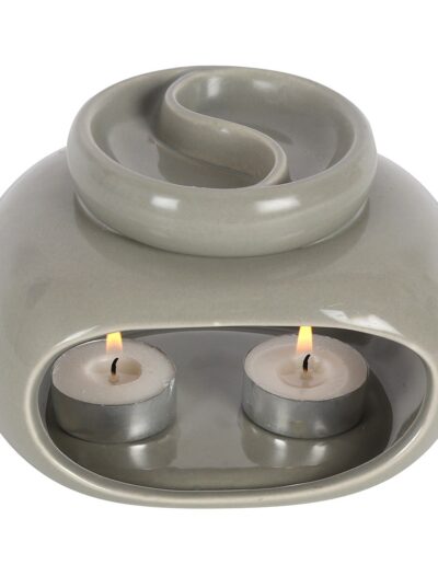 Grey Double Ceramic Oil Burner