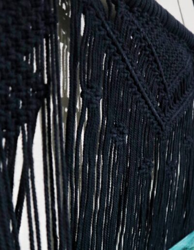 Black Macrame Hanging Shelves - Turquoise