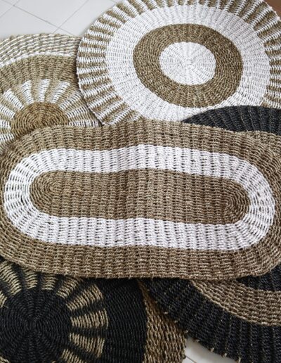 Oval Seagrass White & Tan - Classic - 60 x 120cm