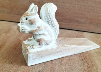 Hand Carved Doorstop - Squirrel