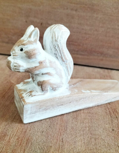 Hand Carved Doorstop - Squirrel