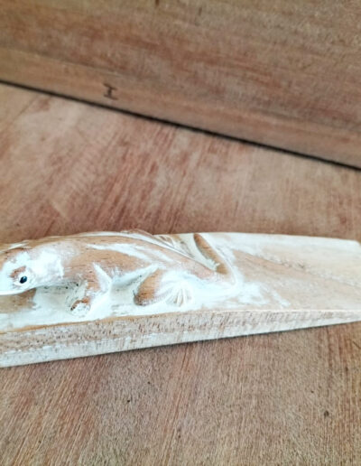 Hand Carved Doorstop - Gecko