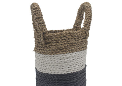 Seagrass Basket Set - Dark Grey / White / Natural