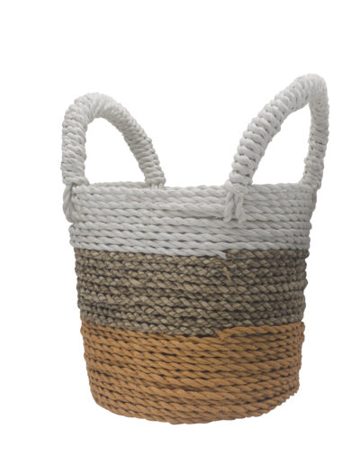 Seagrass Basket Set - Orange / Natural / White