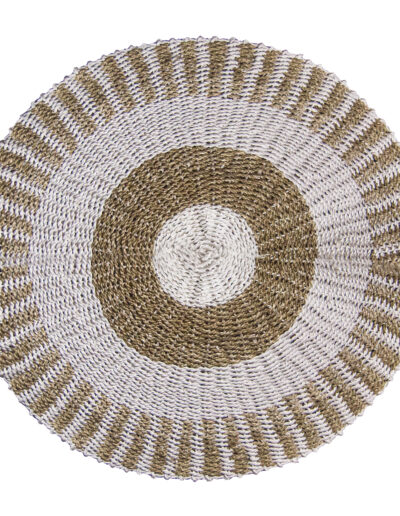 Round Seagrass White & Tan - Sun - 1m