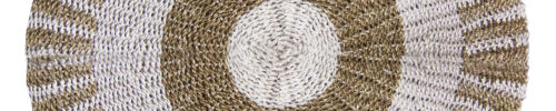Round Seagrass White & Tan - Sun - 1m