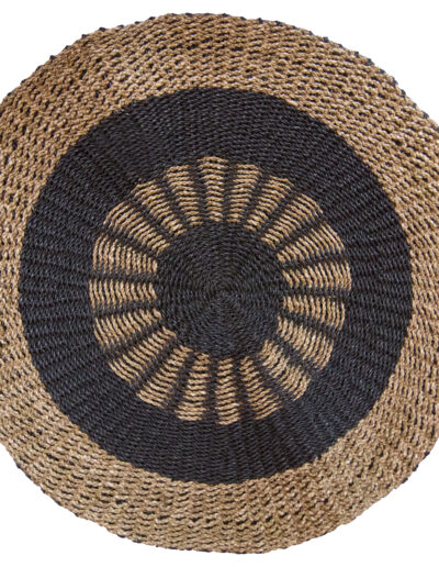 Round Seagrass Black & Tan - Inner Sun - 1m