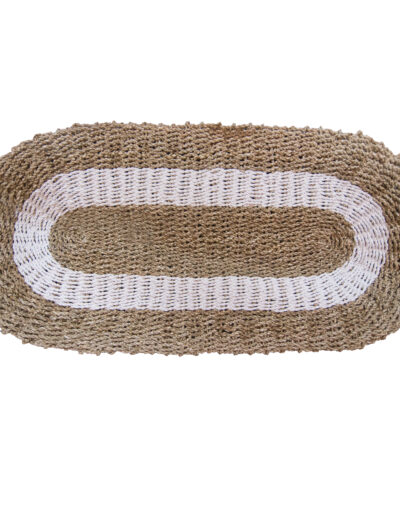Oval Seagrass White & Tan - Classic - 60 x 120cm