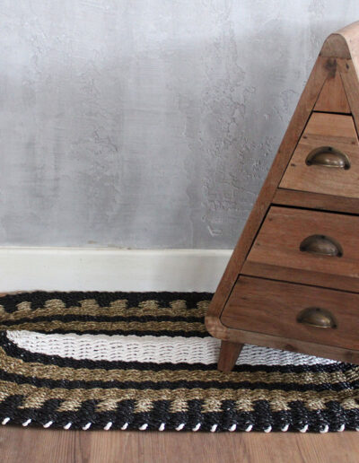 Oval Seagrass Black, White & Tan - Classic - 60 x 120cm
