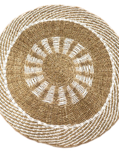 Round Seagrass White & Tan - Inner Sun - 1m