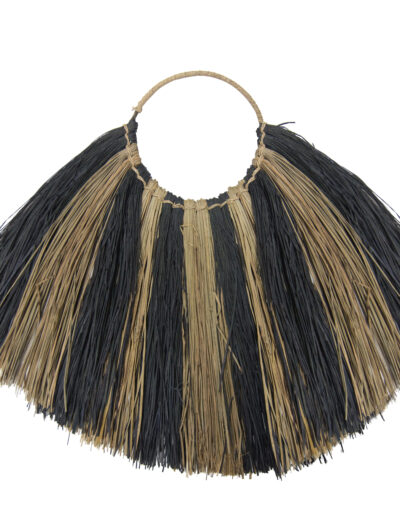 Large Seagrass Fan Wall Decor - Zebra