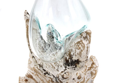 Molten Glass on Whitewash Wood - Medium Bowl