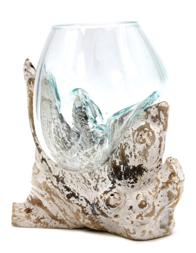 Molten Glass on Whitewash Wood - Medium Bowl