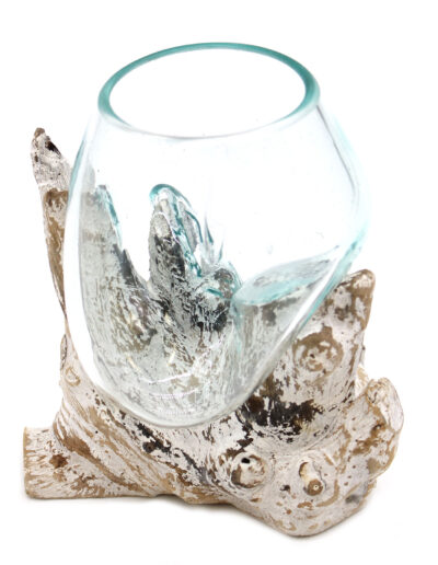 Molten Glass on Whitewash Wood - Medium Bowl