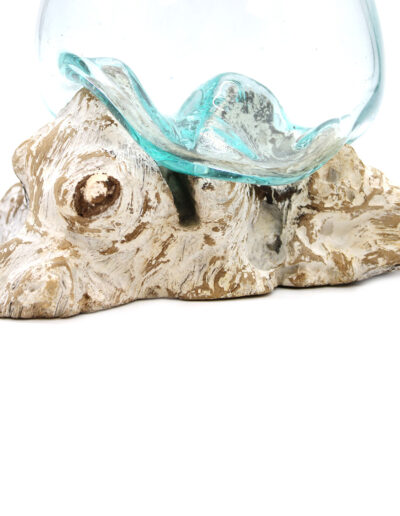 Molten Glass on Whitewash Wood - Large Bowl