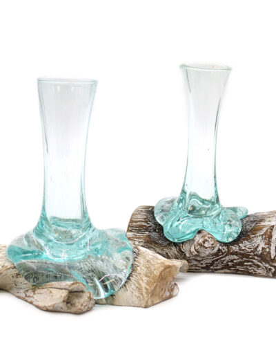 Molten Glass on Whitewash Wood - Vase - Small