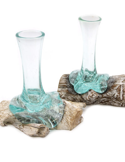 Molten Glass on Whitewash Wood - Vase - Small