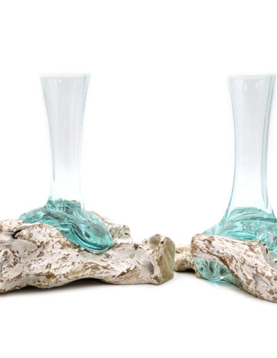 Molten Glass on Whitewash Wood - Vase - Medium