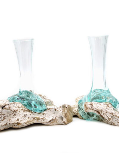 Molten Glass on Whitewash Wood - Vase - Medium