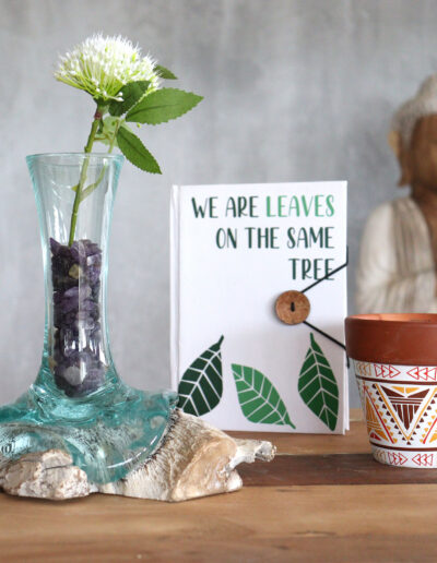 Molten Glass on Whitewash Wood - Vase - Small