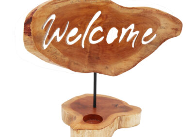 Candle Holder Sign - Welcome