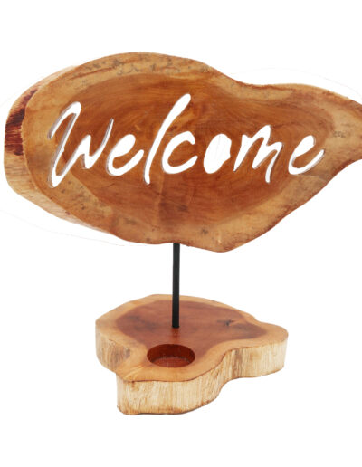 Candle Holder Sign - Welcome