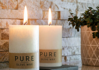 Pure Olive Wax Candle 90 x 60 - Grey