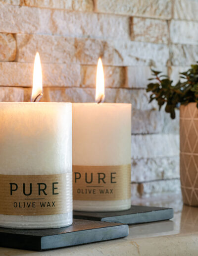 Pure Olive Wax Candle 90 x 60 - White