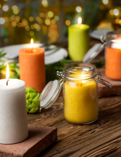 Pure Olive Wax Candle 90 x 60 - Orange