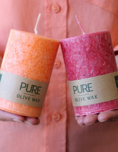 Pure Olive Wax Candle 90 x 60 - Red